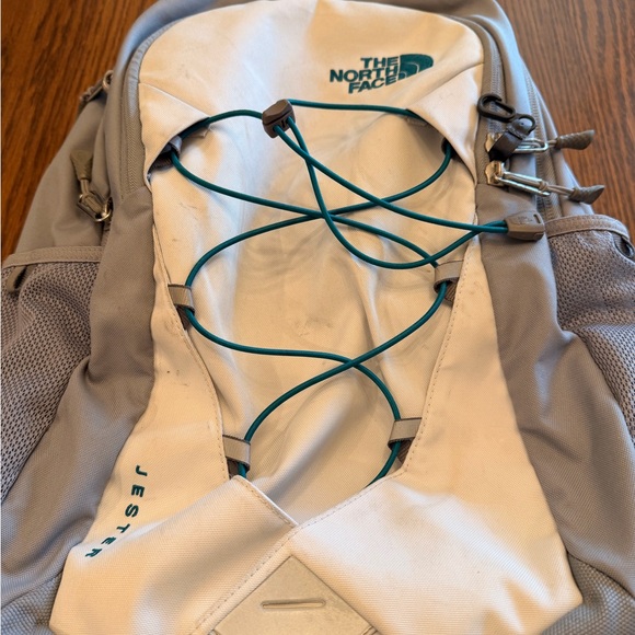 The North Face Gray Jester Backpack with teal accents - Picture 3 of 12